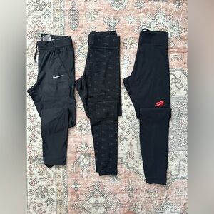 Nike Black Women's Athletic Leggings Bundle with Logo Accents